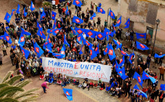 Manifestazione a Marotta per l'unione sotto il comune di Mondolfo