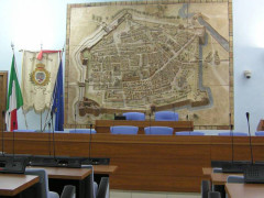 L'aula del consiglio comunale di Pesaro