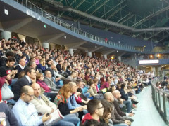 Tribuna dei tifosi della Vuelle Pesaro all'Adriatic Arena