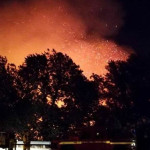 Un vasto incendio si è sviluppato sul Colle San Bartolo, nel pesarese