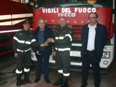 Giorgio Cecchini coi Vigili del Fuoco