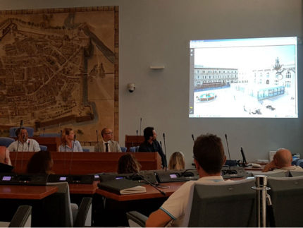 Prsentazione della struttura temporanea per i negozi dell'ex Intendenza di Finanza