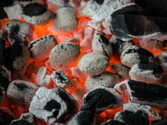 Barbecue, carbone, fiamma, grill, brace, monosssido di carbonio