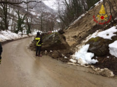 Diversi smottamenti hanno interessato la frazione di Pinto ad Acquasanta Terme