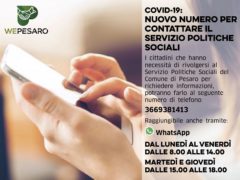 Attivazione del numero telefonico per raggiungere il Servizio Politiche Sociali di Pesaro