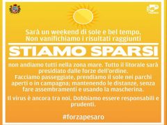 Invito al distanziamento sociale diretto ai cittadini di Pesaro