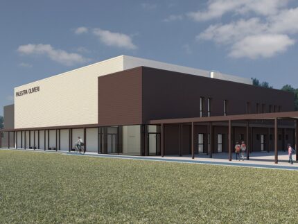 Rendering della palestra prevista a Pesaro