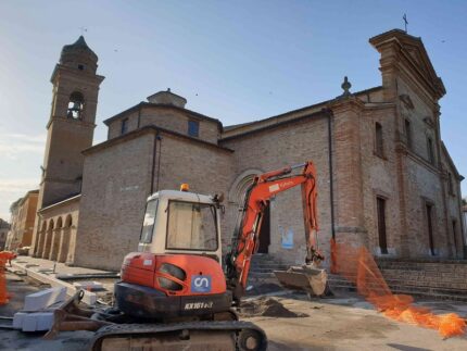 Lavori nel centro di San Lorenzo in Campo