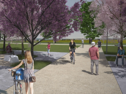 Rendering del parco urbano di Fano