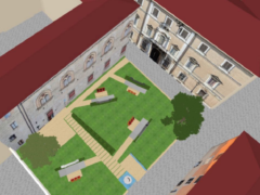 Rendering della Corte Malatestiana a Fano