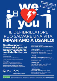Incontri formativi su defibrillatore per tutti promossi da BCC Fano