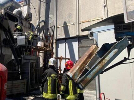 Incendio di un silos a Mondavio