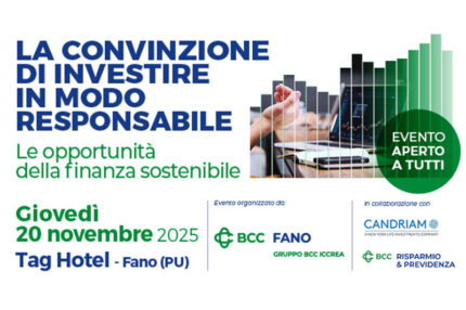 BCC Fano: il 20 novembre un convegno sulla finanza sostenibile