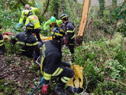 Soccorso di un uomo a Serrungarina