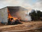 Fienile in fiamme