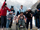 Luca Panichi all'arrivo al Passo dello Stelvio
