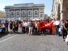 Il presidio in piazza del Popolo a Pesaro