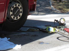 Incidente tra un camion e una bicicletta