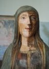 Scultura lignea policroma in fase di restauro